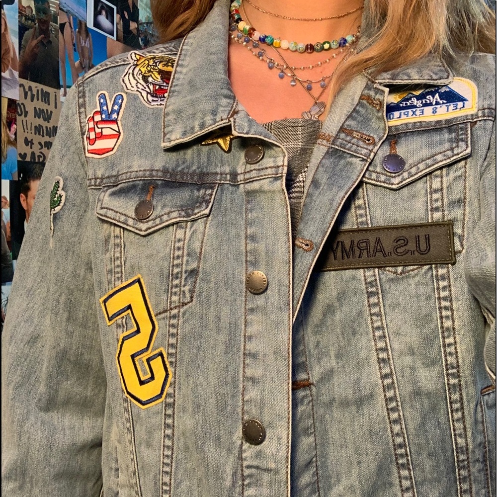 Velvet Heart patches denim jean jacket